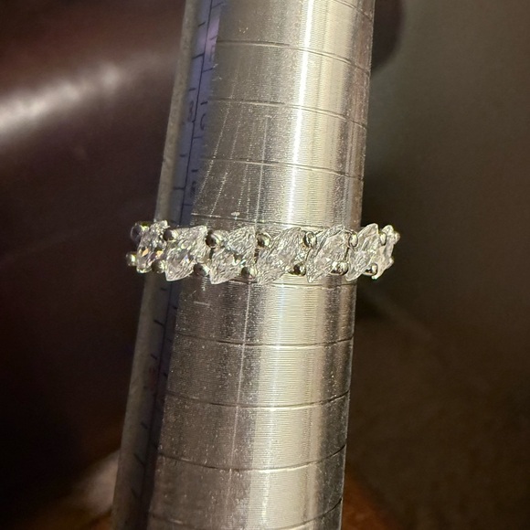 Dominique Quality Sterling Silver CZ Eternity Band Ring Size 9 - Picture 2 of 7